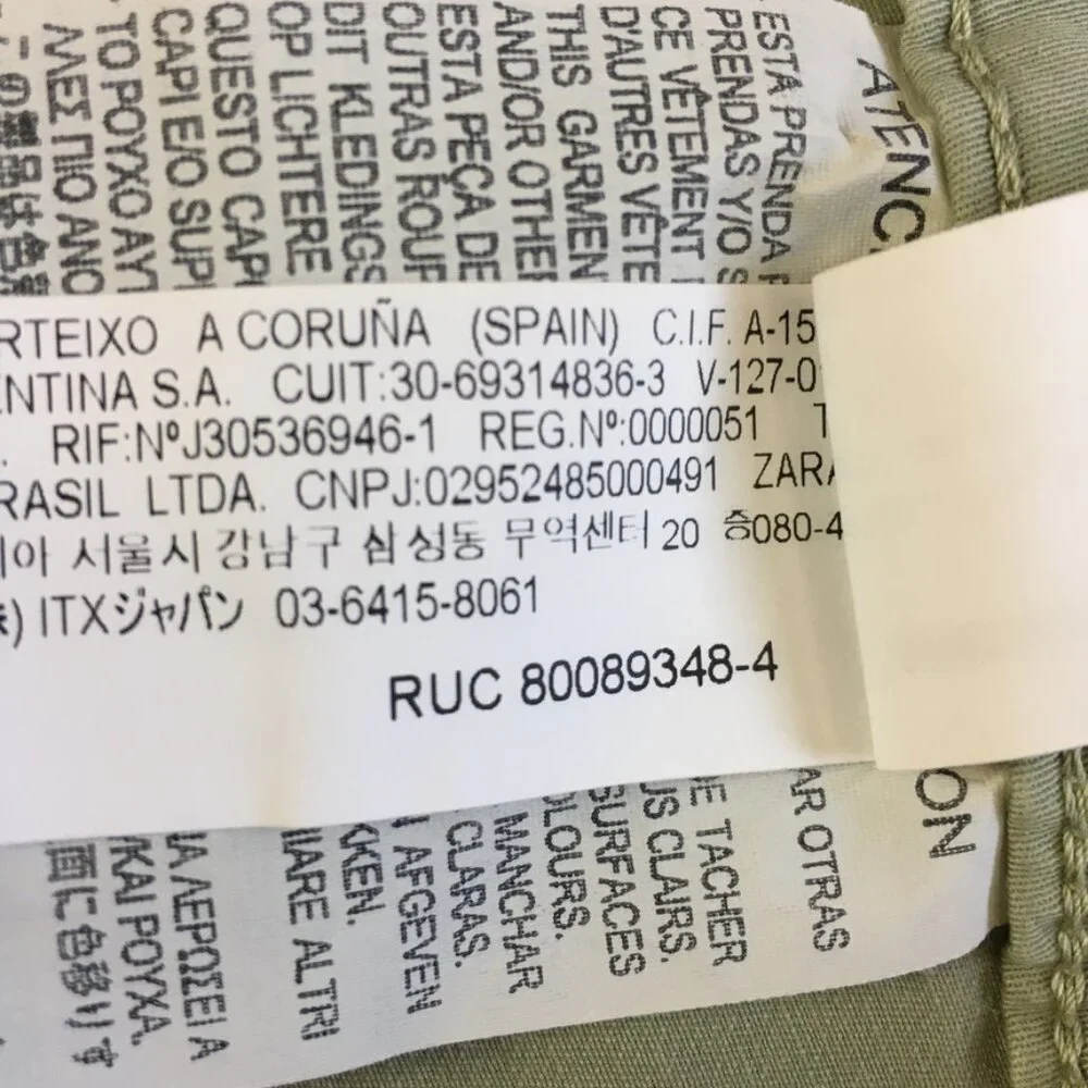 Zara Womens Chino Pants Size 6 Cuff Hem High-Rise Stretch 24.5 Inseam Green - Picture 13 of 15